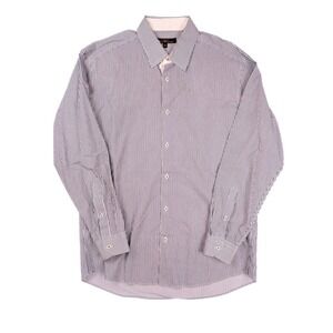 Ben Sherman Purple Pin Striped Button L/S‎ Dress Shirt Men's Size L 16 / 32-33
